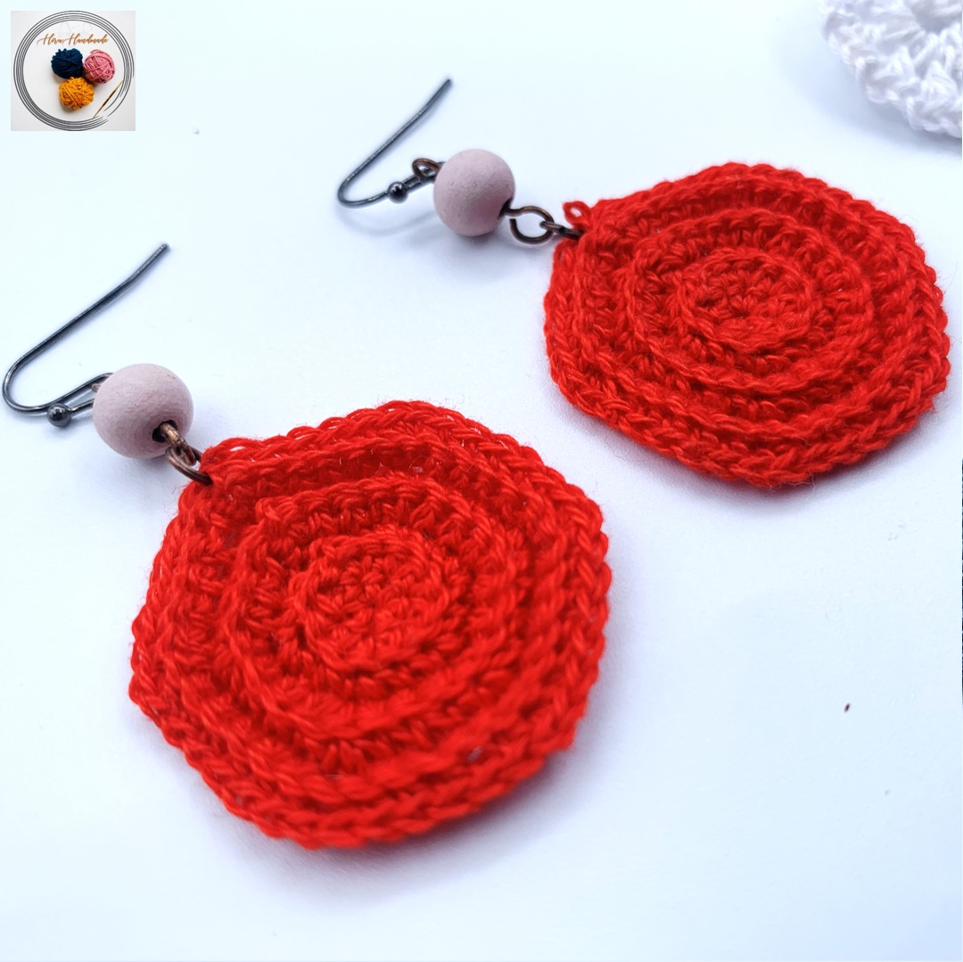 Easy Hexagon 3D Crochet Earring Pattern 5